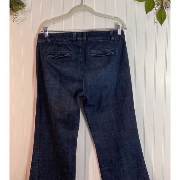 J.Crew Womens City Fit Dark Wash Wide Leg Denim Pants Size 10 - Picture 2 of 13